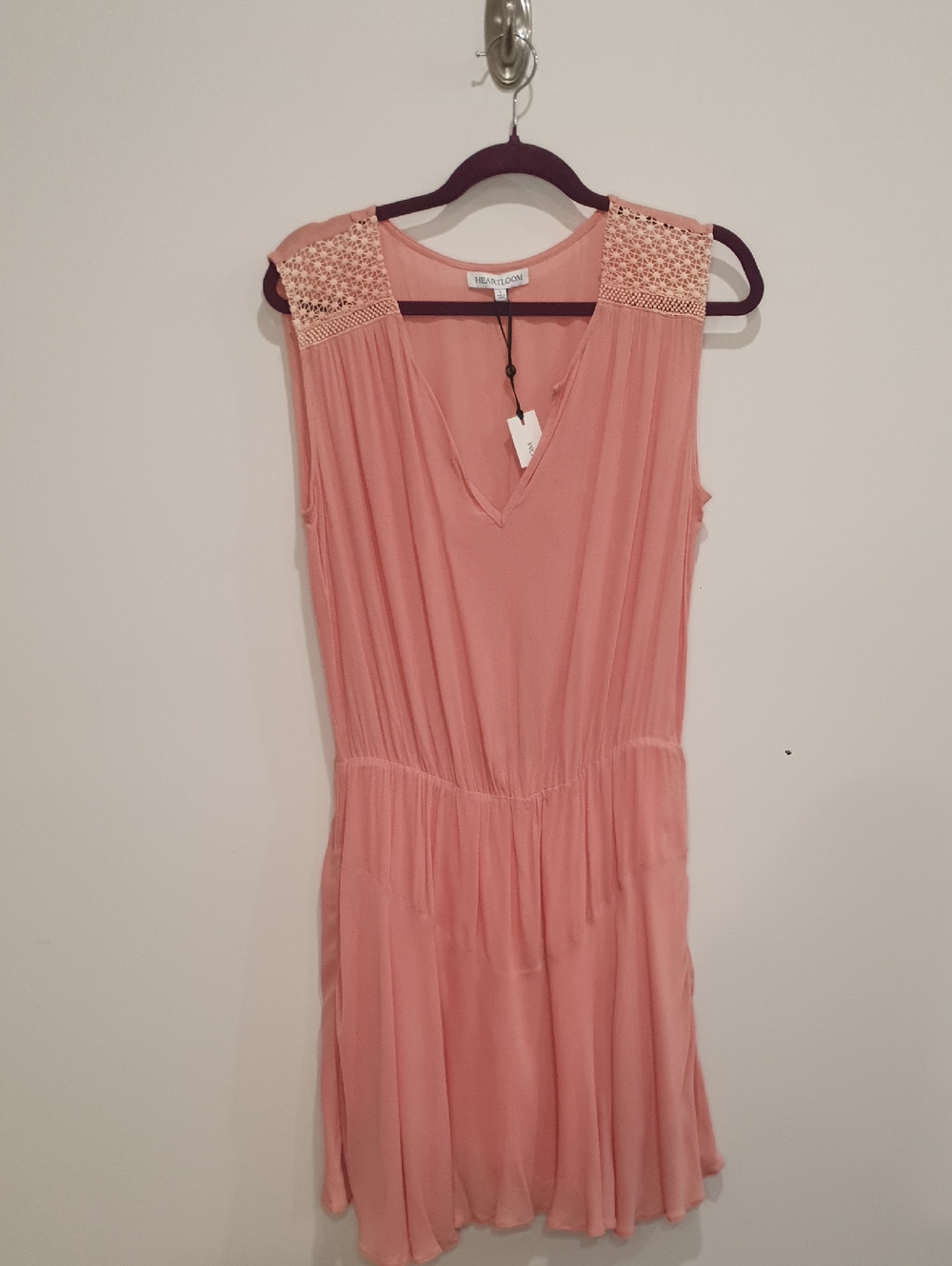 NWT Heartloom Sleeveless V-Neck Dress in Dusty Rose Size Large